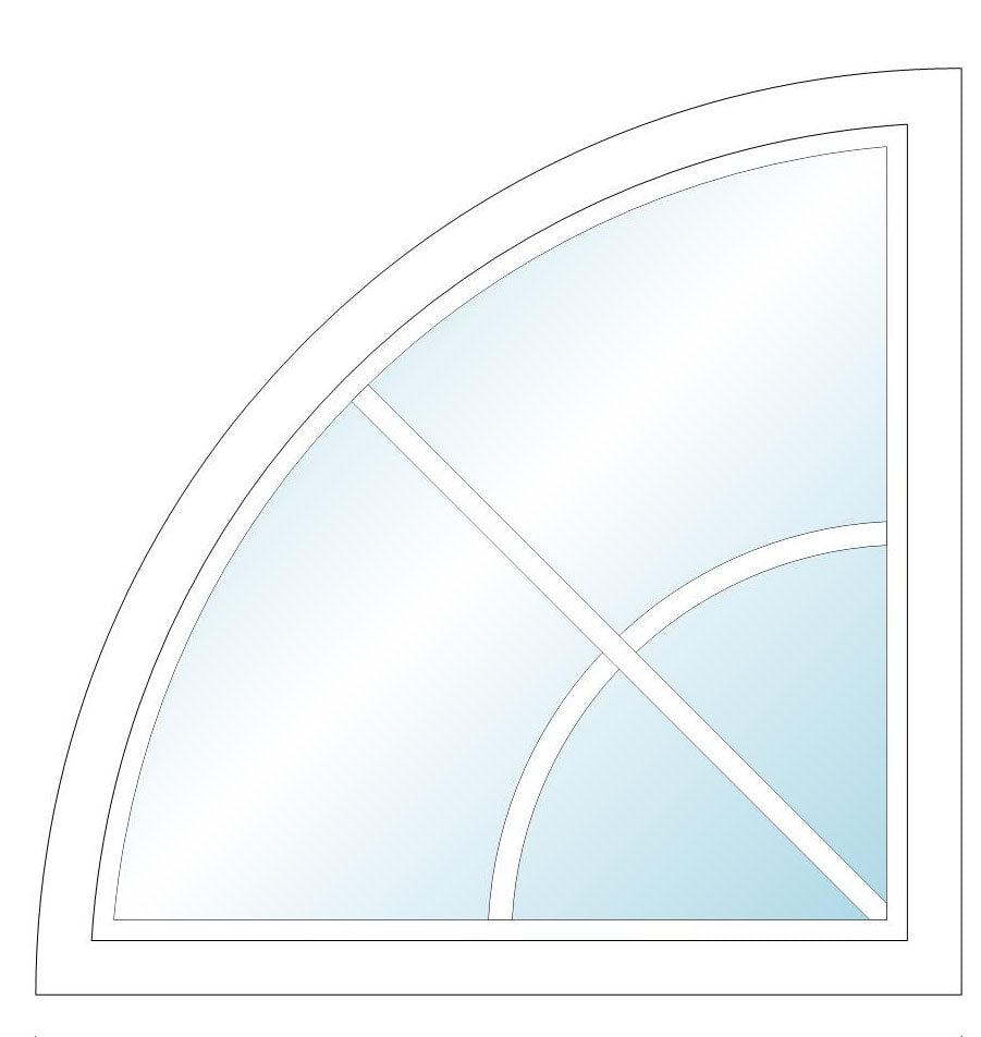 ANDERSEN Windows 400 Series Specialty Quarter Circle Window Fixed Vinyl Exterior Wood Interior Low-E4 Dual Pane Argon Full Glass Casement Frame Cladding Profile Grilles/Frosted/Tempered Optional CTQC1, CTQCW1, CTQCX1, CTQA3, Or QR40