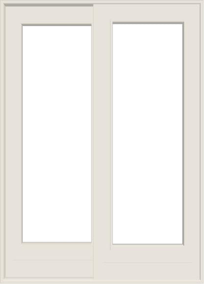 ANDERSEN FWG50611 400 Series 59-1/4" X 82-3/8" Frenchwood Sliding/Gliding Vinyl Exterior Wood Interior Dual Pane Low-E Tempered Argon Fill Glass 2 Panel Patio Door Grilles/Screen/Assembeled Options