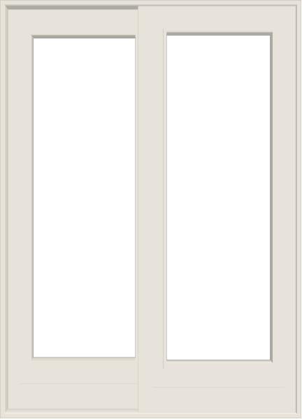 ANDERSEN FWG50611 400 Series 59-1/4" X 82-3/8" Frenchwood Sliding/Gliding Vinyl Exterior Wood Interior Dual Pane Low-E Tempered Argon Fill Glass 2 Panel Patio Door Grilles/Screen/Assembeled Options