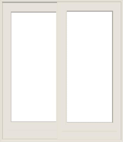 ANDERSEN FWG60611 400 Series 71-1/4" X 82-3/8" Frenchwood Sliding/Gliding Vinyl Exterior Wood Interior Dual Pane Low-E Tempered Argon Fill Glass 2 Panel Patio Door Grilles/Screen/Assembeled Options