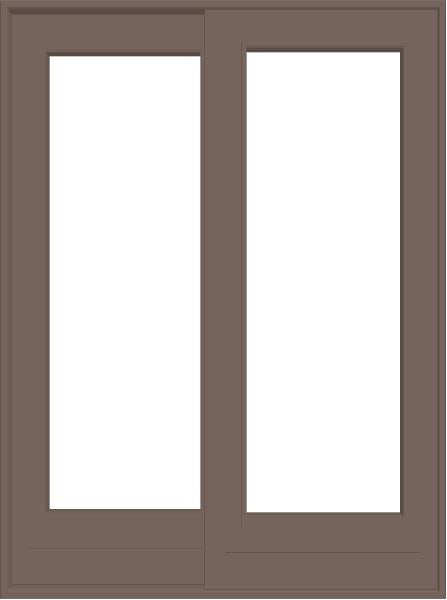 ANDERSEN 400 Series FWG5068 59-1/4" X 79-1/2" Frenchwood Sliding/Gliding Vinyl Exterior Wood Interior Dual Pane Low-E Tempered Argon Fill Glass 2 Panel Patio Door Grilles/Screen/Assembled Options