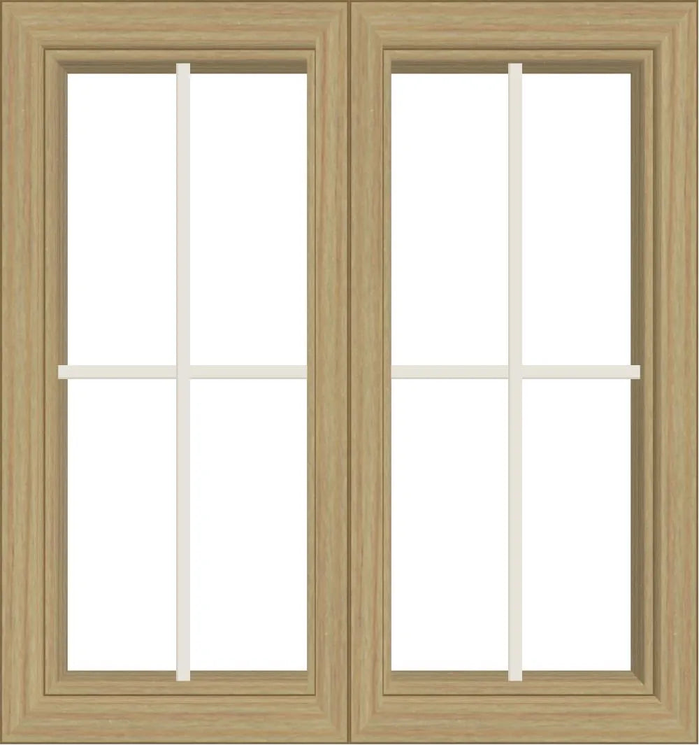 ANDERSEN Windows 400 Series Venting Twin/Double Casement 56-1/2" Wide Vinyl Exterior Wood Interior Low-E4 Dual Pane Argon Fill Glass Full Screens/Grilles/Tempered Optional CW22, CW225, CW23, CW235, CW24, CW245, CW25, CW255, Or CW26