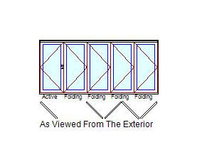 MARVIN Elevate 5 Panel Folding Door 175-19/32" Or 189" X 79 1/2", 82", 86", Or 95-1/2" Wood Interior Fiberglass Exterior Tempered Low-E2 Argon Glass Bifold Foldable Door Knocked Down CN15065, CN15068, CN15070, CN15080, CN16065, CN16068, CN16070, CN16080