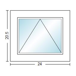 MI WINDOWS V3000 Series 9660 Venting Awning 2'0 Wide New Construction Vinyl White Low-E Argon Gas Filled Dual Pane Glass Full Screen Optional