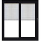 PELLA 59.25" X 95.5" Lifestyle Series Contemporary 2 Panel Hinged Glass With Manual Blinds/Shades Advanced Low-E Insulating Tempered Argon Fill Glass Assembled Sliding/Gliding Patio Door Screen Option