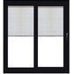 PELLA 95.25" X 81.5" Lifestyle Series Contemporary 2 Panel Hinged Glass With Manual Blinds/Shades Advanced Low-E Insulating Tempered Argon Fill Glass Assembled Sliding/Gliding Patio Door Screen Option