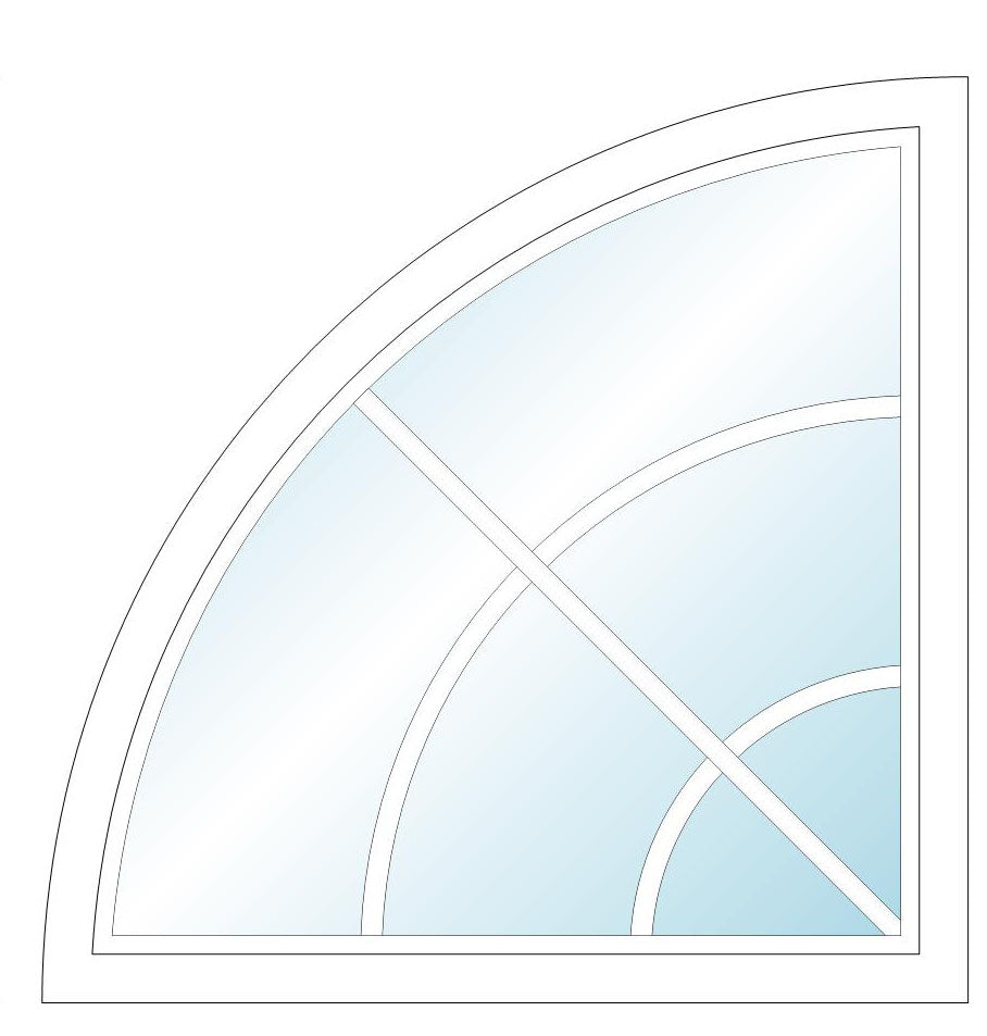 ANDERSEN Windows 400 Series Specialty Quarter Circle Window Fixed Vinyl Exterior Wood Interior Low-E4 Dual Pane Argon Full Glass Casement Frame Cladding Profile Grilles/Frosted/Tempered Optional CTQC1, CTQCW1, CTQCX1, CTQA3, Or QR40