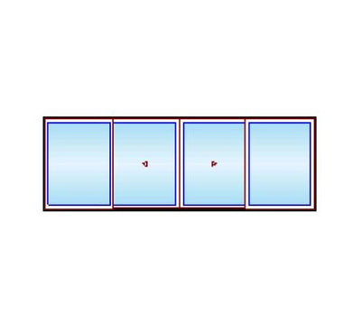 MARVIN Modern 4 Panel Sliding Patio Door OXXO 236-11/16
