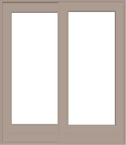 ANDERSEN FWG60611 400 Series 71-1/4" X 82-3/8" Frenchwood Sliding/Gliding Vinyl Exterior Wood Interior Dual Pane Low-E Tempered Argon Fill Glass 2 Panel Patio Door Grilles/Screen/Assembeled Options