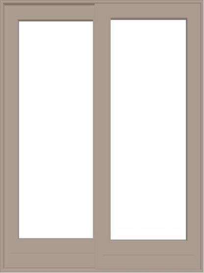 ANDERSEN FWG6080 400 Series 71-1/4" X 95-1/2" Frenchwood Sliding/Gliding Vinyl Exterior Wood Interior Dual Pane Low-E Tempered Argon Fill Glass 2 Panel Patio Door Grilles/Screen/Assembeled Options