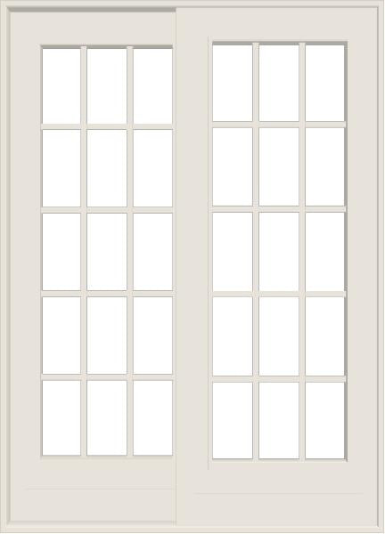 ANDERSEN FWG50611 400 Series 59-1/4" X 82-3/8" Frenchwood Sliding/Gliding Vinyl Exterior Wood Interior Dual Pane Low-E Tempered Argon Fill Glass 2 Panel Patio Door Grilles/Screen/Assembeled Options