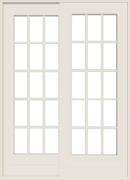 ANDERSEN FWG50611 400 Series 59-1/4" X 82-3/8" Frenchwood Sliding/Gliding Vinyl Exterior Wood Interior Dual Pane Low-E Tempered Argon Fill Glass 2 Panel Patio Door Grilles/Screen/Assembeled Options