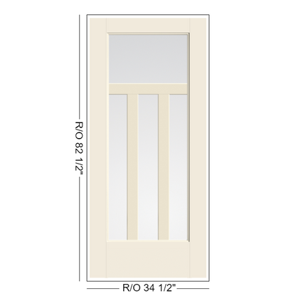 THERMATRU Full Lite 2'8" Or 3'0" X 6'8" Or 8'0" Smooth Star Fiberglass Exterior Prehung Door Flush Glazed SDL Wide Profile S3300 Or S83300