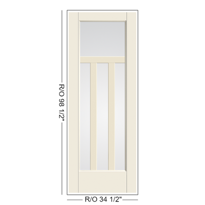 THERMATRU Full Lite 2'8" Or 3'0" X 6'8" Or 8'0" Smooth Star Fiberglass Exterior Prehung Door Flush Glazed SDL Wide Profile S3300 Or S83300