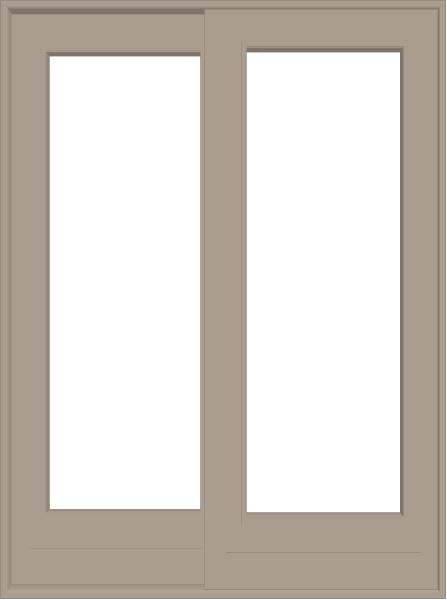 ANDERSEN 400 Series FWG5068 59-1/4" X 79-1/2" Frenchwood Sliding/Gliding Vinyl Exterior Wood Interior Dual Pane Low-E Tempered Argon Fill Glass 2 Panel Patio Door Grilles/Screen/Assembled Options