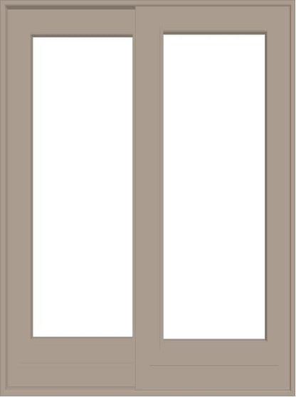 ANDERSEN 400 Series FWG5068 59-1/4" X 79-1/2" Frenchwood Sliding/Gliding Vinyl Exterior Wood Interior Dual Pane Low-E Tempered Argon Fill Glass 2 Panel Patio Door Grilles/Screen/Assembled Options