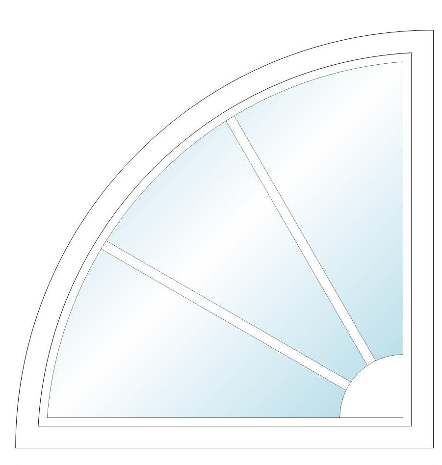 ANDERSEN Windows 400 Series Specialty Quarter Circle Window Fixed Vinyl Exterior Wood Interior Low-E4 Dual Pane Argon Full Glass Casement Frame Cladding Profile Grilles/Frosted/Tempered Optional CTQC1, CTQCW1, CTQCX1, CTQA3, Or QR40