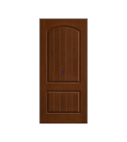 THERMATRU 6'8" Or 8'0" Classic Craft Mahogany Square Top Panel Exterior Prehung Door CCR205/CCR8205