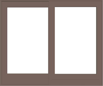 ANDERSEN FWG8068 400 Series 95-1/4" X 79-1/2" Frenchwood Sliding/Gliding Vinyl Exterior Wood Interior Dual Pane Low-E Tempered Argon Fill Glass 2 Panel Patio Door Grilles/Screen/Assembeled Options
