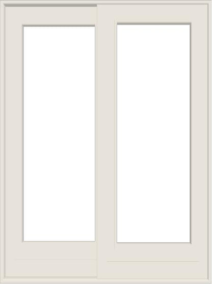 ANDERSEN 400 Series FWG5068 59-1/4" X 79-1/2" Frenchwood Sliding/Gliding Vinyl Exterior Wood Interior Dual Pane Low-E Tempered Argon Fill Glass 2 Panel Patio Door Grilles/Screen/Assembled Options