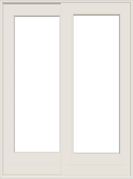 ANDERSEN 400 Series FWG5068 59-1/4" X 79-1/2" Frenchwood Sliding/Gliding Vinyl Exterior Wood Interior Dual Pane Low-E Tempered Argon Fill Glass 2 Panel Patio Door Grilles/Screen/Assembled Options