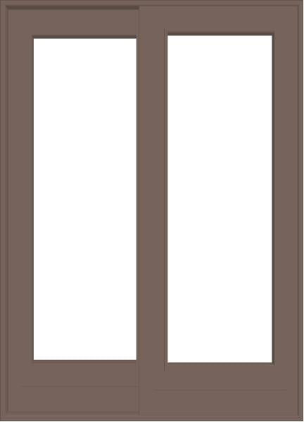 ANDERSEN FWG50611 400 Series 59-1/4" X 82-3/8" Frenchwood Sliding/Gliding Vinyl Exterior Wood Interior Dual Pane Low-E Tempered Argon Fill Glass 2 Panel Patio Door Grilles/Screen/Assembeled Options
