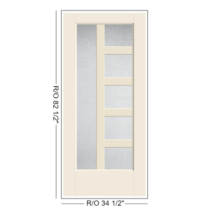 THERMATRU Full Lite 2'8" Or 3'0" X 6'8" Or 8'0" Smooth Star Fiberglass Exterior Prehung Door Flush Glazed SDL Wide Profile S3400L, S3400R, S83400L Or S83400R