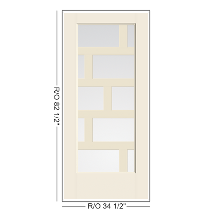 THERMATRU Full Lite 2'8" Or 3'0" X 6'8" Or 8'0" Smooth Star Fiberglass Exterior Prehung Door Flush Glazed SDL Wide Profile S685L, S685R, S8685L Or S8685R