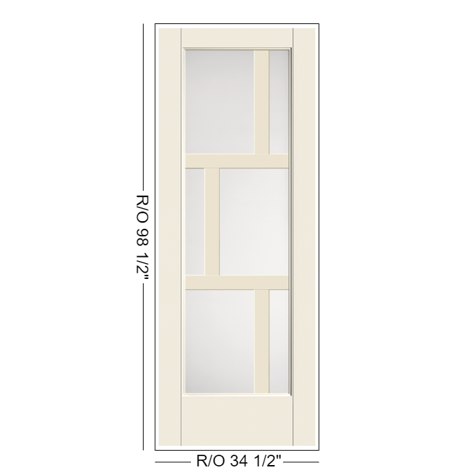 THERMATRU Full Lite 2'8" Or 3'0" X 6'8" Or 8'0" Smooth Star Fiberglass Exterior Prehung Door Flush Glazed SDL Wide Profile S3500L, S3500R, S83500L Or S83500R