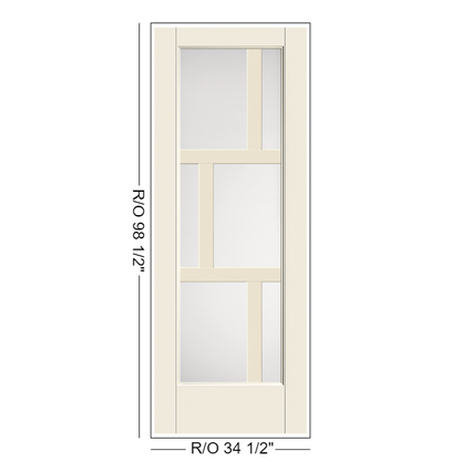 THERMATRU Full Lite 2'8" Or 3'0" X 6'8" Or 8'0" Smooth Star Fiberglass Exterior Prehung Door Flush Glazed SDL Wide Profile S3500L, S3500R, S83500L Or S83500R