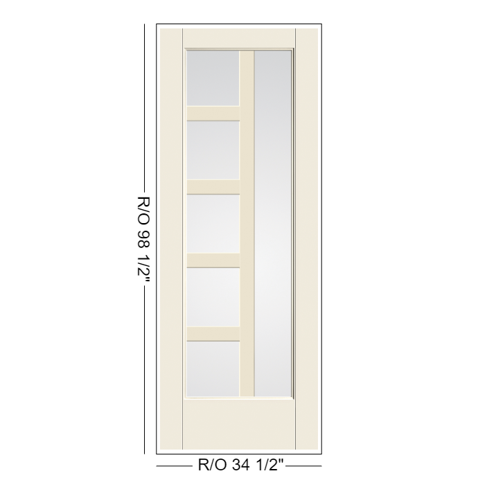 THERMATRU Full Lite 2'8" Or 3'0" X 6'8" Or 8'0" Smooth Star Fiberglass Exterior Prehung Door Flush Glazed SDL Wide Profile S3400L, S3400R, S83400L Or S83400R
