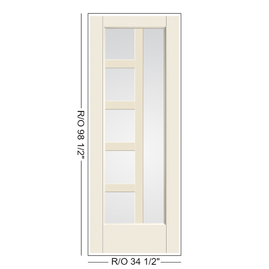 THERMATRU Full Lite 2'8" Or 3'0" X 6'8" Or 8'0" Smooth Star Fiberglass Exterior Prehung Door Flush Glazed SDL Wide Profile S3400L, S3400R, S83400L Or S83400R