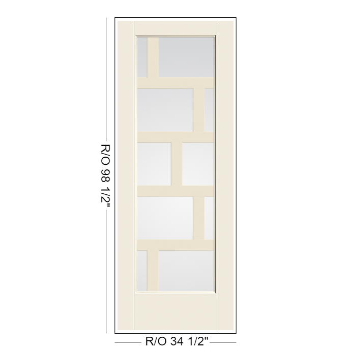 THERMATRU Full Lite 2'8" Or 3'0" X 6'8" Or 8'0" Smooth Star Fiberglass Exterior Prehung Door Flush Glazed SDL Wide Profile S685L, S685R, S8685L Or S8685R