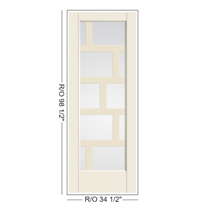 THERMATRU Full Lite 2'8" Or 3'0" X 6'8" Or 8'0" Smooth Star Fiberglass Exterior Prehung Door Flush Glazed SDL Wide Profile S685L, S685R, S8685L Or S8685R