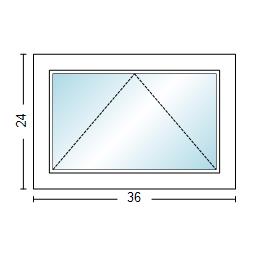 MI WINDOWS V3000 Series 9660 Venting Awning 3'0" Wide New Construction Vinyl White Low-E Argon Gas Filled Dual Pane Glass Full Screen Optional