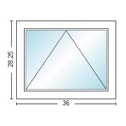 MI WINDOWS V3000 Series 9660 Venting Awning 3'0" Wide New Construction Vinyl White Low-E Argon Gas Filled Dual Pane Glass Full Screen Optional