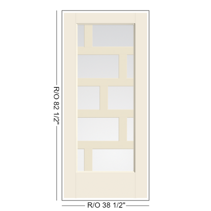 THERMATRU Full Lite 2'8" Or 3'0" X 6'8" Or 8'0" Smooth Star Fiberglass Exterior Prehung Door Flush Glazed SDL Wide Profile S685L, S685R, S8685L Or S8685R