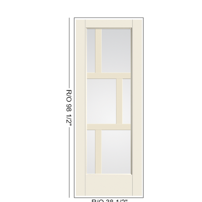 THERMATRU Full Lite 2'8" Or 3'0" X 6'8" Or 8'0" Smooth Star Fiberglass Exterior Prehung Door Flush Glazed SDL Wide Profile S3500L, S3500R, S83500L Or S83500R