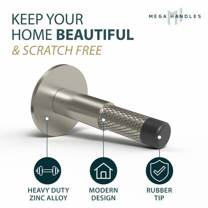 MEGA HANDLES Knurled Baseboard Door Stopper 1.9 x 3.3 x .6