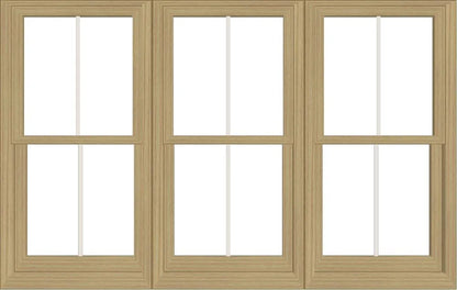 ANDERSEN Windows 400 Series Triple Double Hung Venting Window 89-1/8" Equal Sash Vinyl Exterior Wood Interior Low-E4 Dual Pane Glass Full Screen/Grilles/Tempered Optional TW24310-3, TW2442-3, TW2446-3, TW24410-3, Or TW2452-3