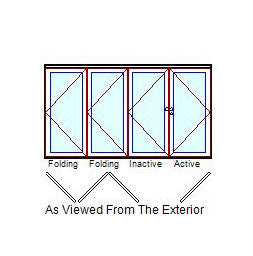 MARVIN Elevate 4 Panel Folding Door 141" Or 151-23/32" X 79 1/2", 82", 86", Or 95-1/2" Wood Interior Fiberglass Exterior Tempered Low-E2 Argon Glass Bifold Foldable Door Knocked Down CN12065, CN12068, CN12070, CN12080, CN12865, CN12868, CN12870, CN12880