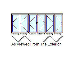 MARVIN Elevate 6 Panel Folding Door 210-3/8" Or 226-15/32" X 79 1/2", 82", 86", Or 95-1/2" Wood Interior Fiberglass Exterior Tempered Low-E2 Argon Glass Bifold Foldable Door Knocked Down CN17865 CN17868 CN17870 CN17880 CN19065 CN19068 CN19070 CN19080