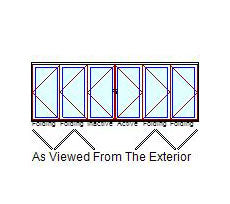 MARVIN Elevate 6 Panel Folding Door 210-3/8" Or 226-15/32" X 79 1/2", 82", 86", Or 95-1/2" Wood Interior Fiberglass Exterior Tempered Low-E2 Argon Glass Bifold Foldable Door Knocked Down CN17865 CN17868 CN17870 CN17880 CN19065 CN19068 CN19070 CN19080