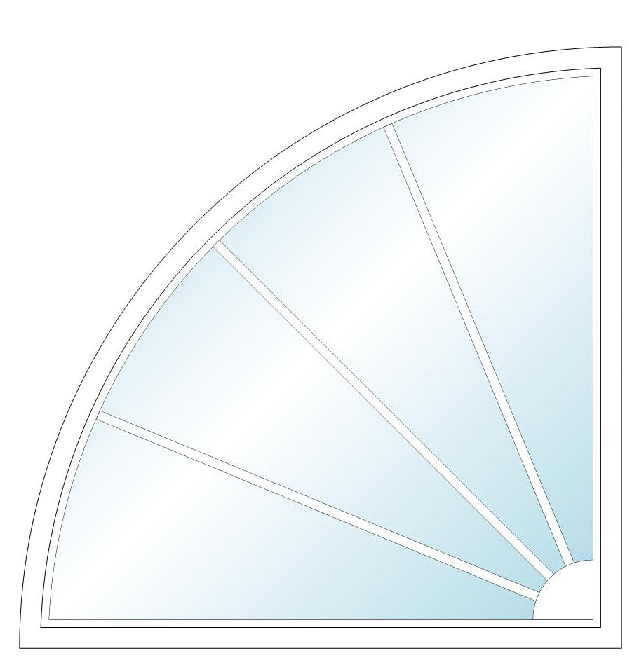 ANDERSEN Windows 400 Series Specialty Quarter Circle Window Fixed Vinyl Exterior Wood Interior Low-E4 Dual Pane Argon Full Glass Casement Frame Cladding Profile Grilles/Frosted/Tempered Optional CTQC1, CTQCW1, CTQCX1, CTQA3, Or QR40