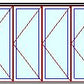 MARVIN Elevate 4 Panel Folding Door 141" Or 151-23/32" X 79 1/2", 82", 86", Or 95-1/2" Wood Interior Fiberglass Exterior Tempered Low-E2 Argon Glass Bifold Foldable Door Knocked Down CN12065, CN12068, CN12070, CN12080, CN12865, CN12868, CN12870, CN12880