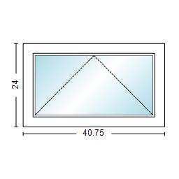 MI WINDOWS V3000 Series 9660 Venting Awning 3'5" Wide New Construction Vinyl White Low-E Argon Gas Filled Dual Pane Glass Full Screen Optional