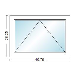 MI WINDOWS V3000 Series 9660 Venting Awning 3'5" Wide New Construction Vinyl White Low-E Argon Gas Filled Dual Pane Glass Full Screen Optional