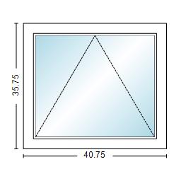 MI WINDOWS V3000 Series 9660 Venting Awning 3'5" Wide New Construction Vinyl White Low-E Argon Gas Filled Dual Pane Glass Full Screen Optional
