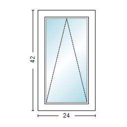 MI WINDOWS V3000 Series 9660 Venting Awning 2'0 Wide New Construction Vinyl White Low-E Argon Gas Filled Dual Pane Glass Full Screen Optional