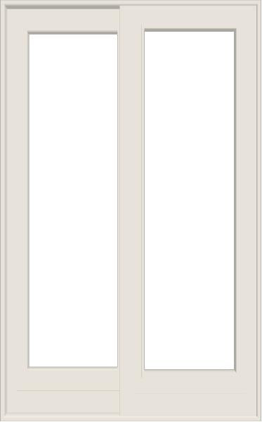 ANDERSEN FWG5080 400 Series 59-1/4" X 95-1/2" Frenchwood Sliding/Gliding Vinyl Exterior Wood Interior Dual Pane Low-E Tempered Argon Fill Glass 2 Panel Patio Door Grilles/Screen/Assembeled Options